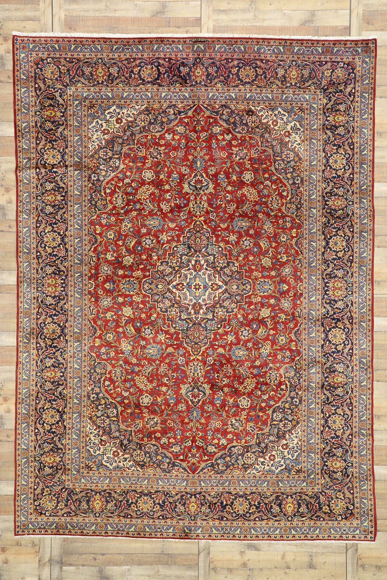 10 x 14 Vintage Kashan Rug 76311