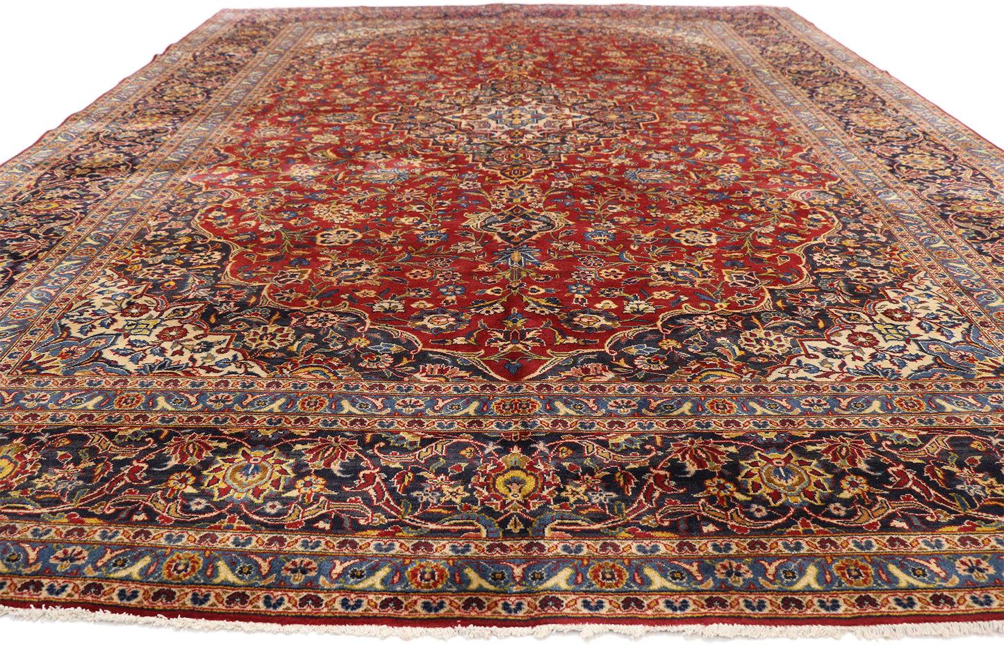 10 x 14 Vintage Kashan Rug 76311