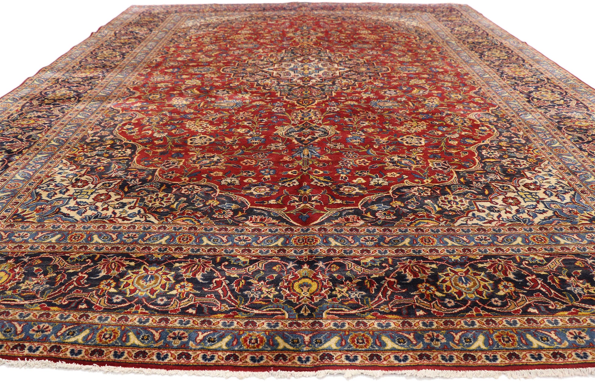 10 x 14 Vintage Kashan Rug 76311