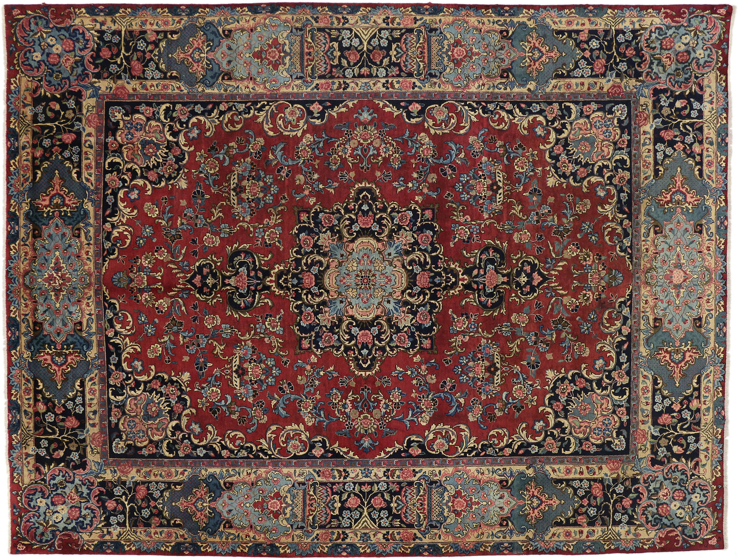 10 x 13 Vintage Persian Mashad Rug 76315