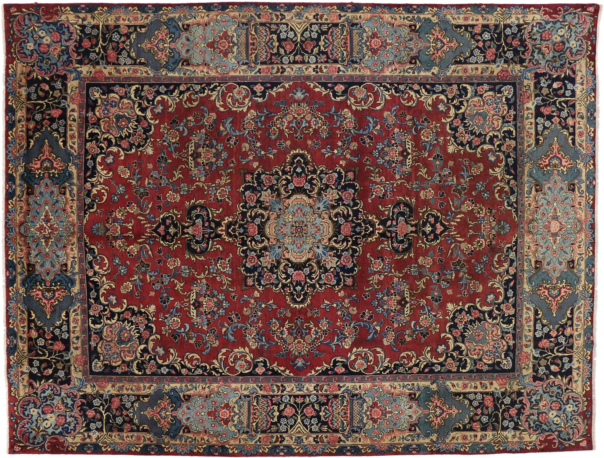 10 x 13 Vintage Persian Mashad Rug 76315