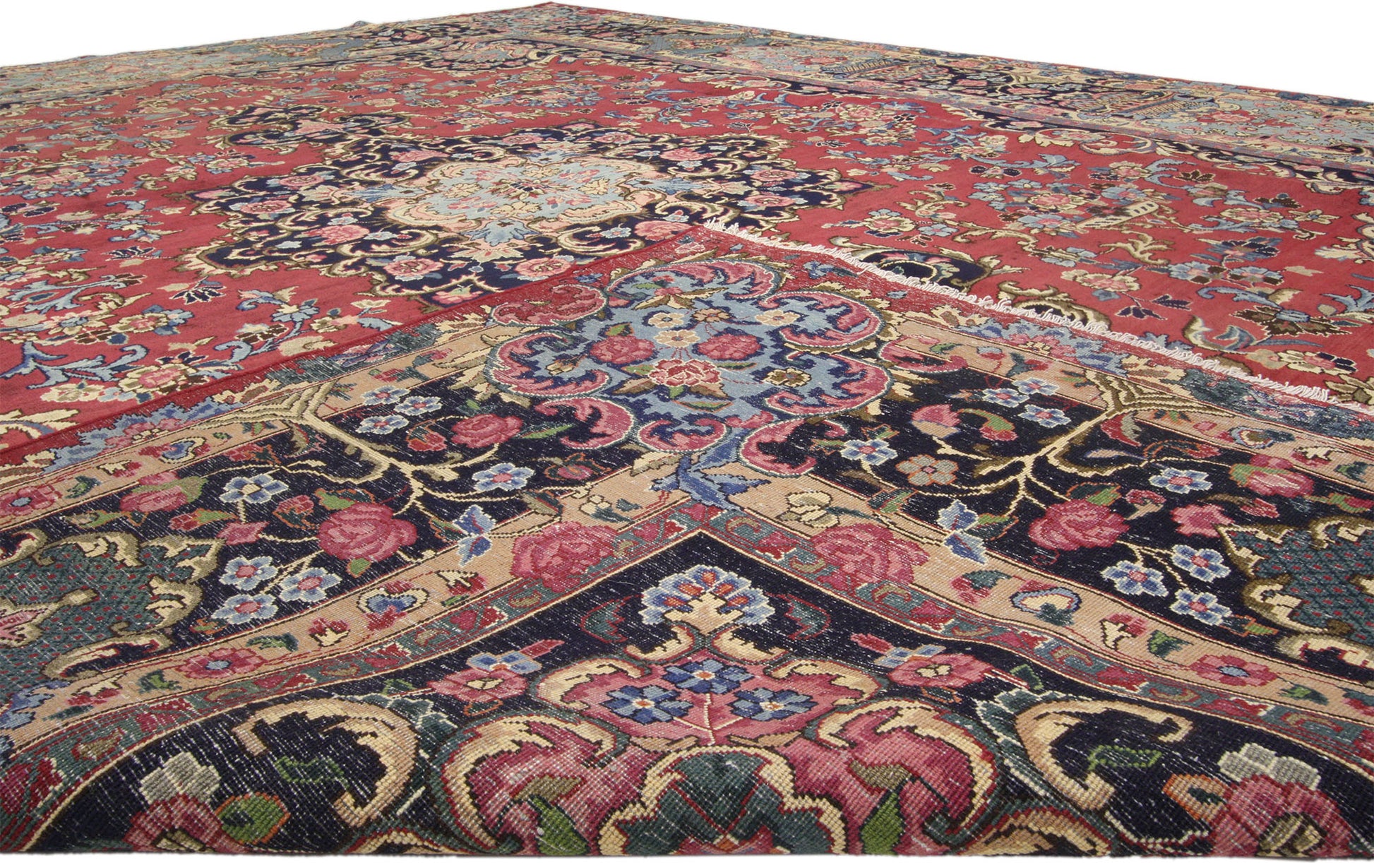 10 x 13 Vintage Persian Mashad Rug 76315