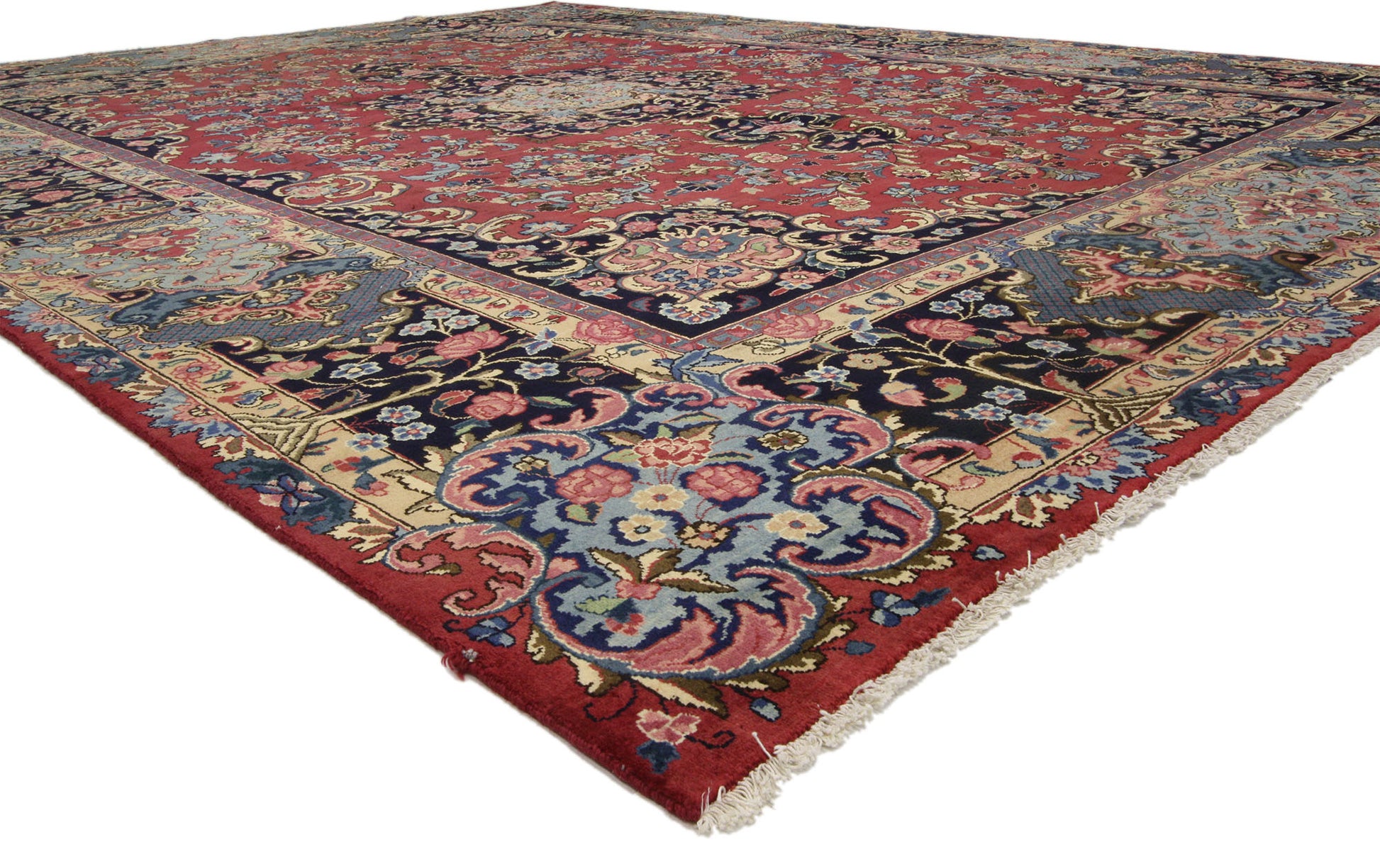 10 x 13 Vintage Persian Mashad Rug 76315