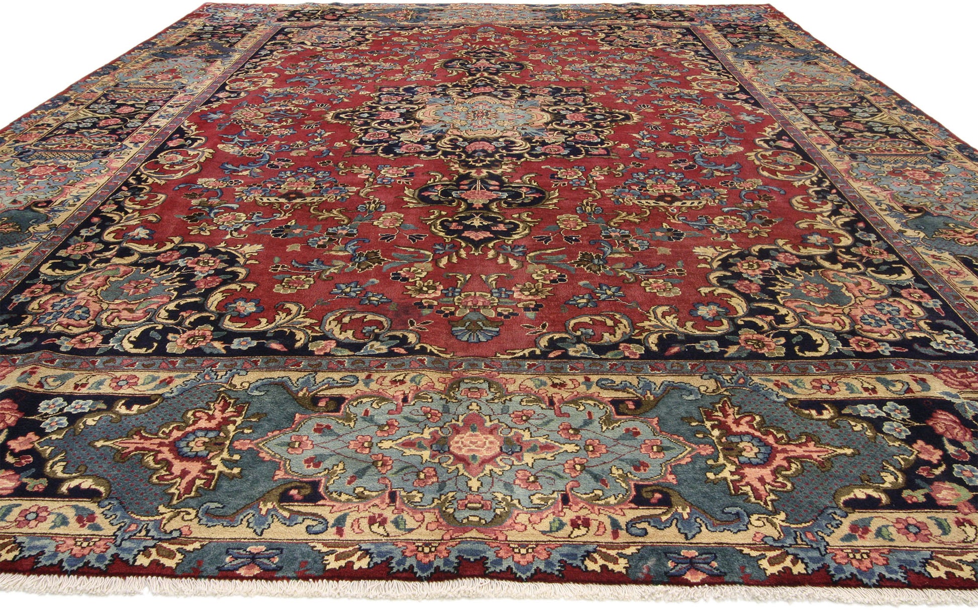 10 x 13 Vintage Persian Mashad Rug 76315