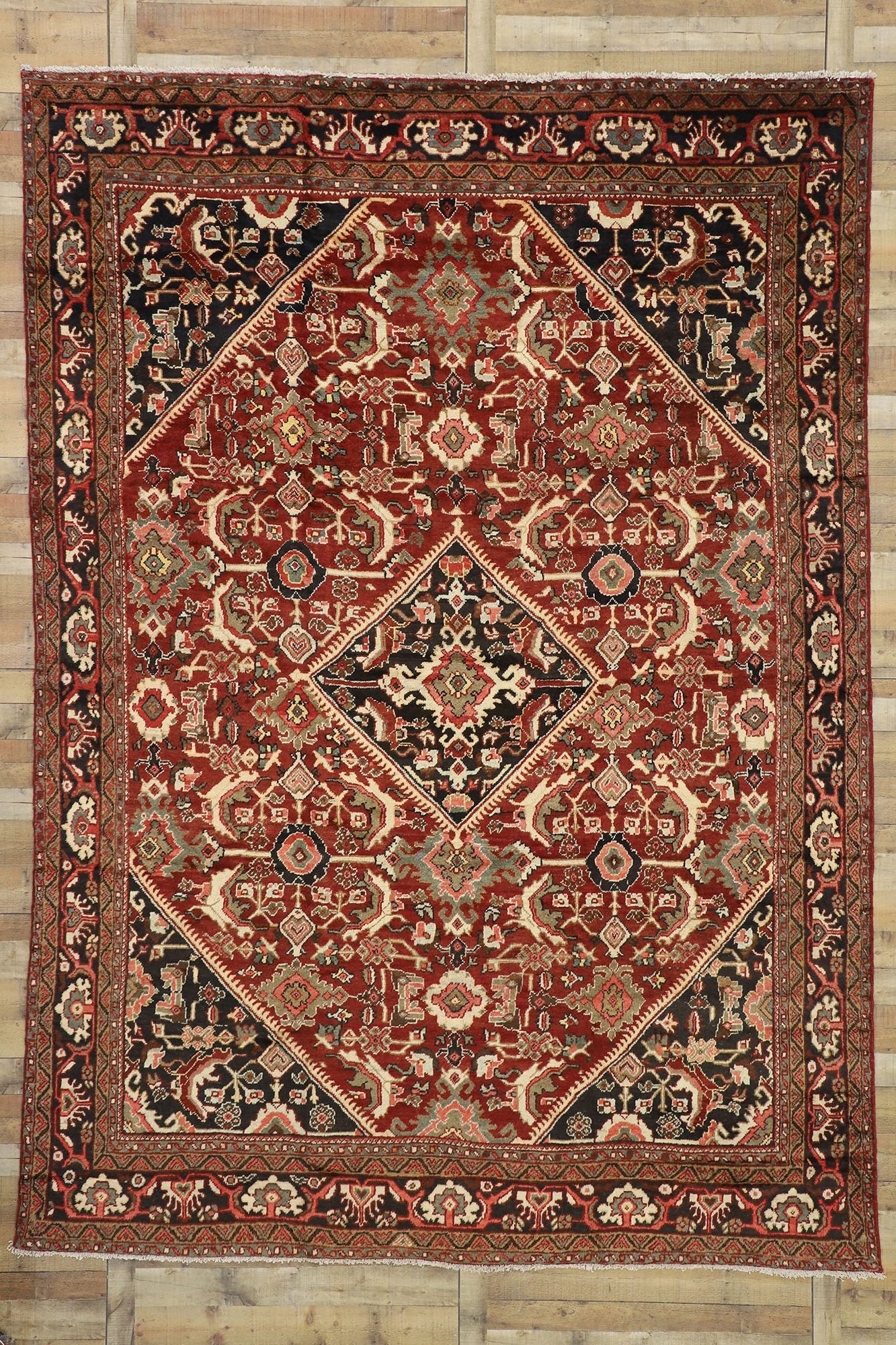 10 x 13 Vintage Persian Mahal Rug 76317