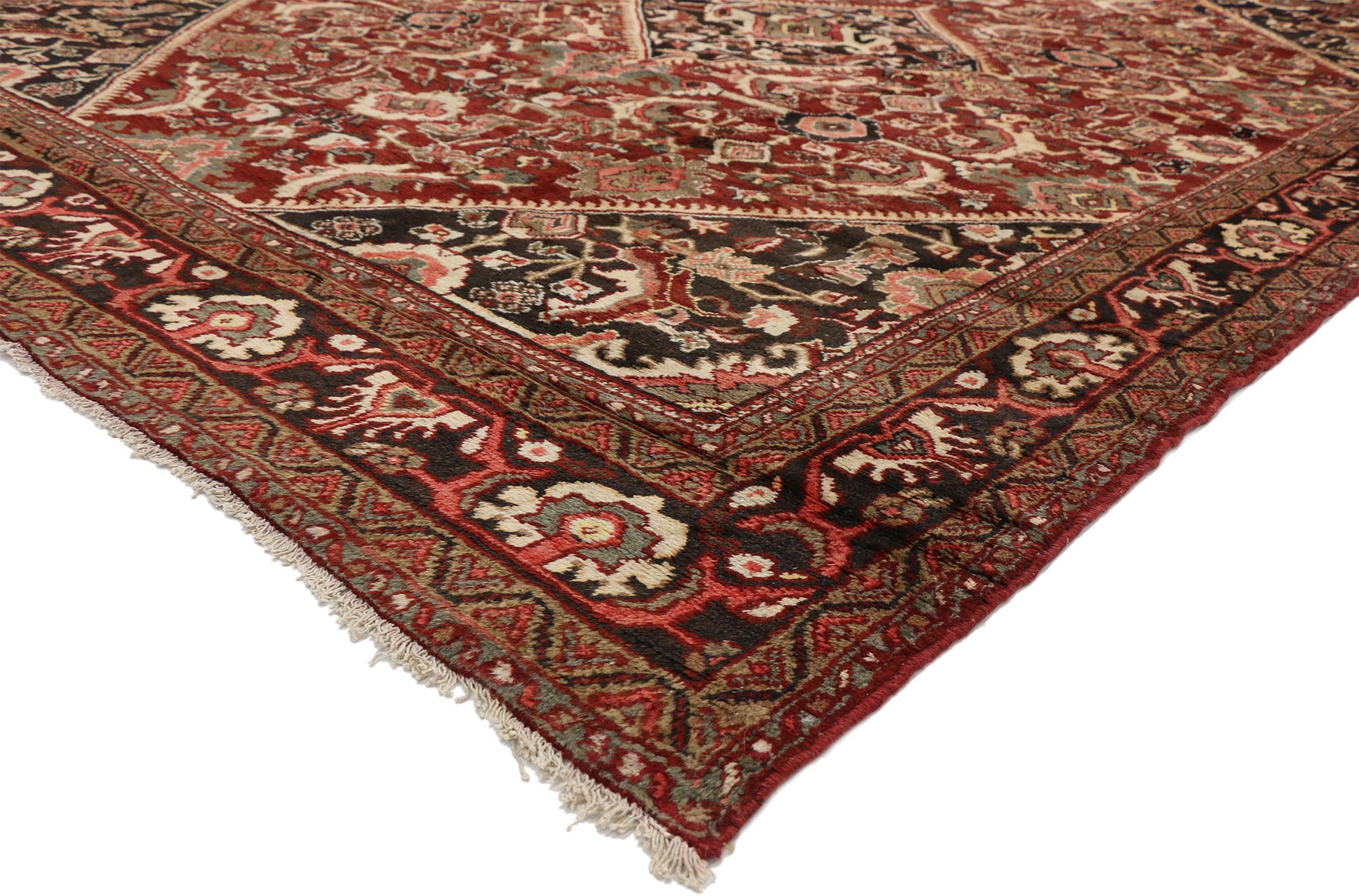 10 x 13 Vintage Persian Mahal Rug 76317