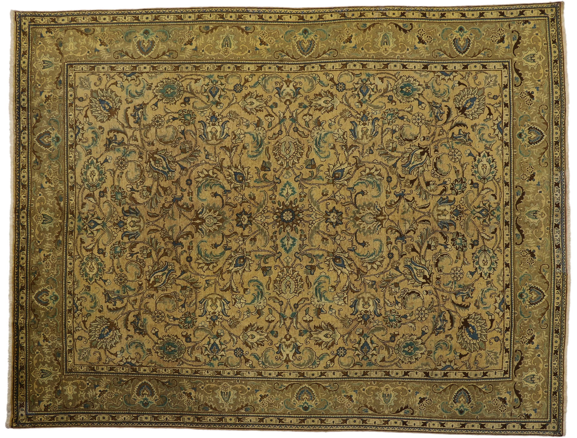 10 x 13 Vintage Persian Tabriz Rug 76327