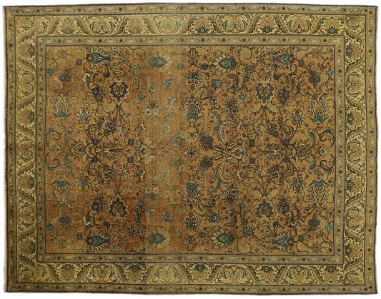 10 x 13 Vintage Persian Tabriz Rug 76328