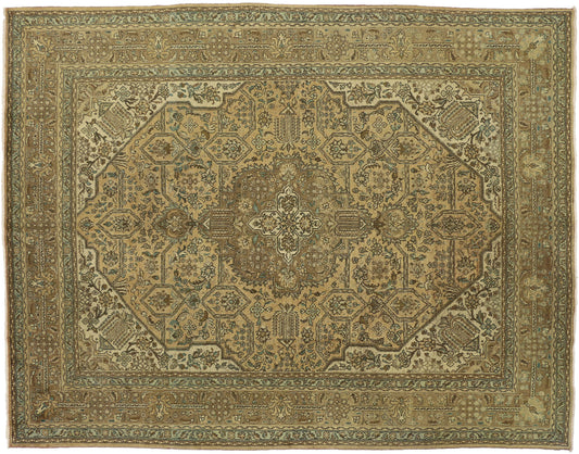 10 x 13 Vintage Persian Tabriz Rug 76334