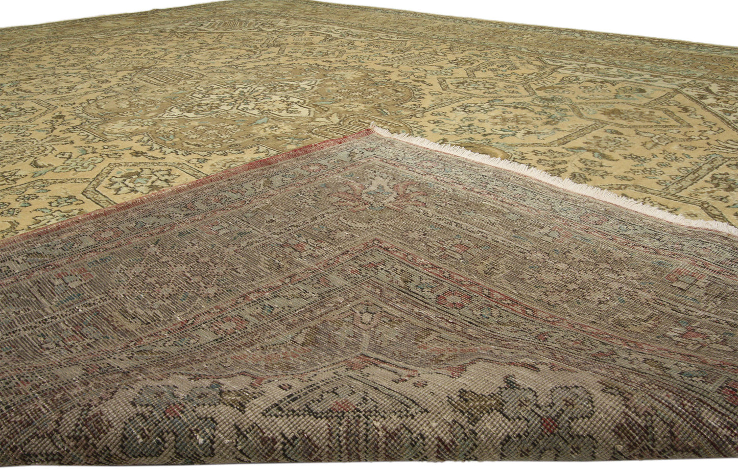 10 x 13 Vintage Persian Tabriz Rug 76334
