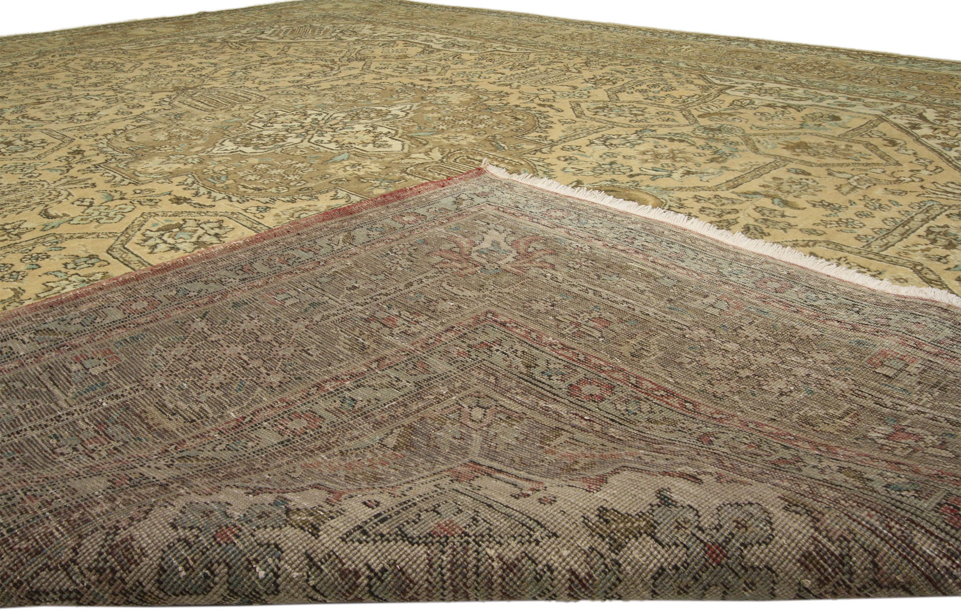 10 x 13 Vintage Persian Tabriz Rug 76334
