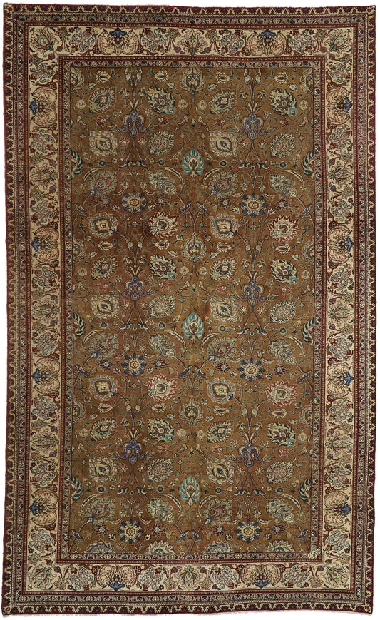 10 x 16 Vintage Persian Tabriz Rug 76347