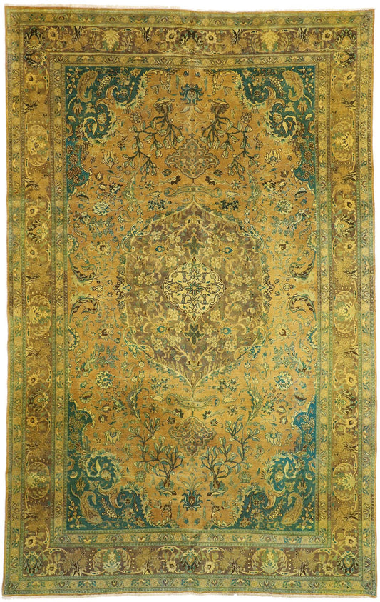 10 x 16 Vintage Persian Tabriz Rug 76348