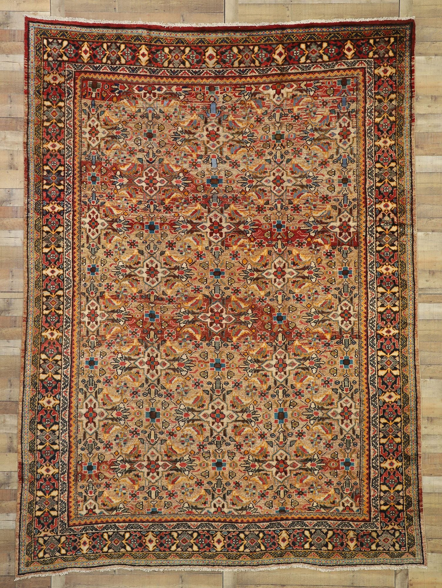 9 x 13 Vintage Persian Mahal Rug 76355