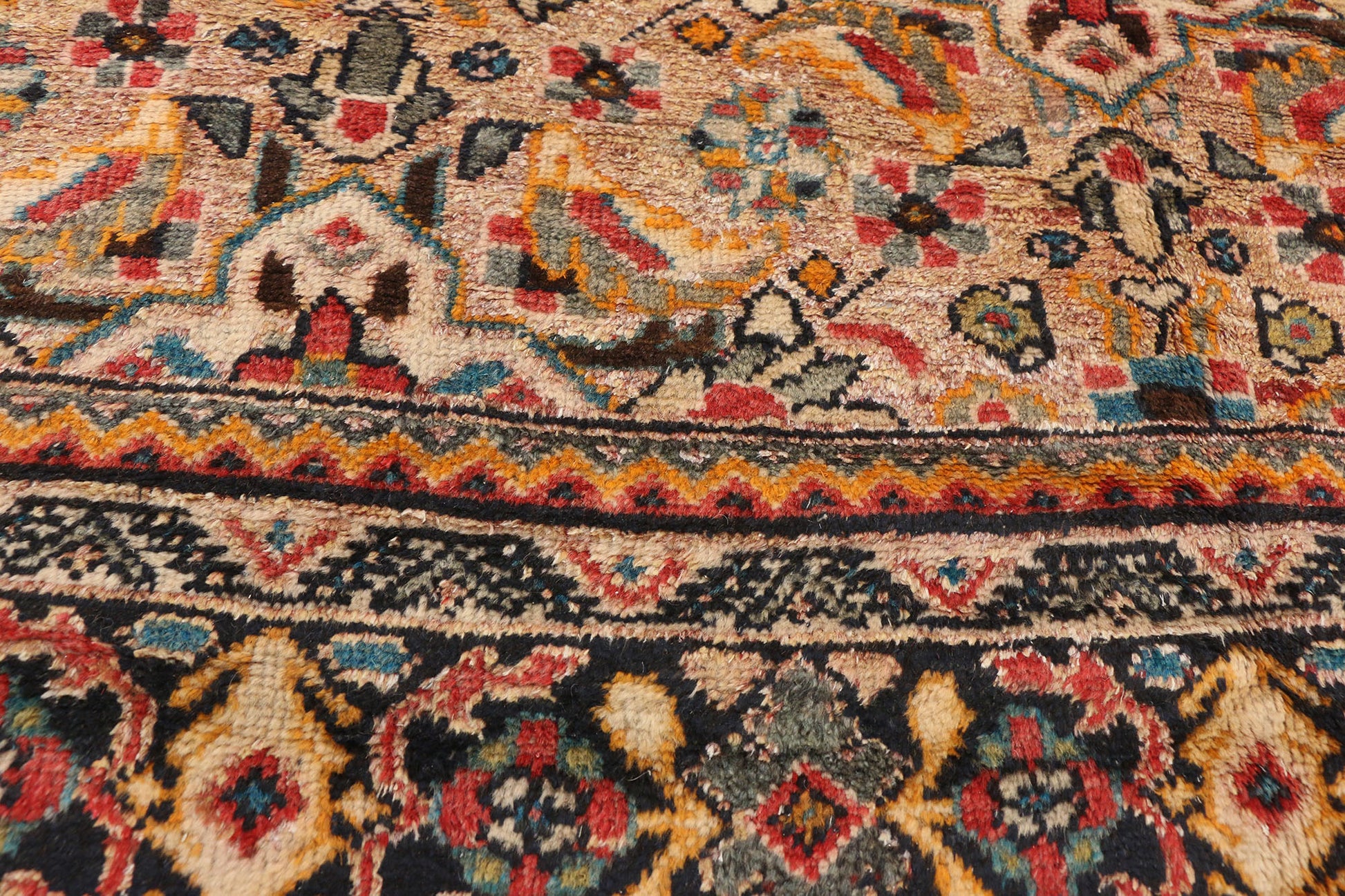 9 x 13 Vintage Persian Mahal Rug 76355