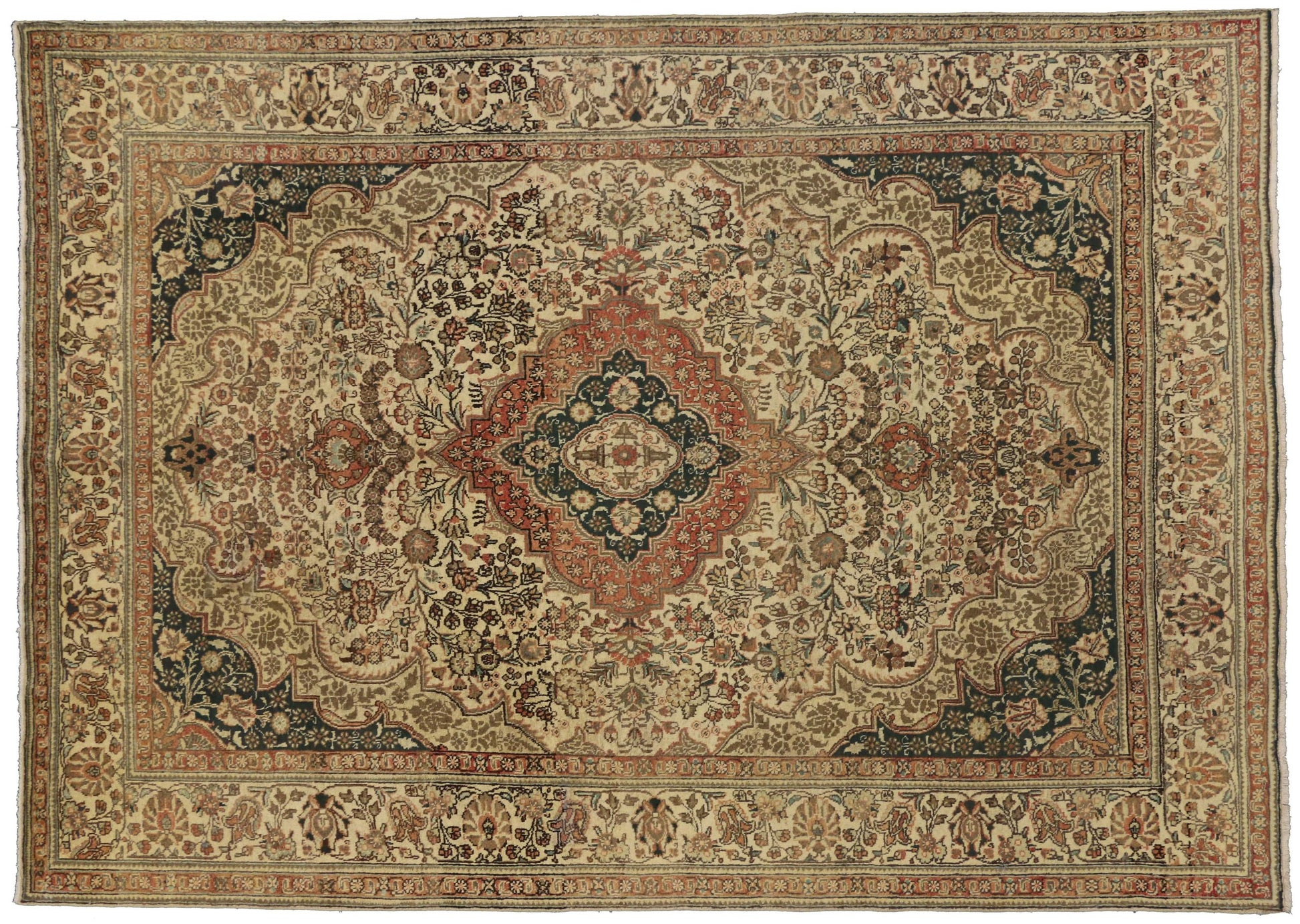 8 x 11 Vintage Tabriz Rug 76356