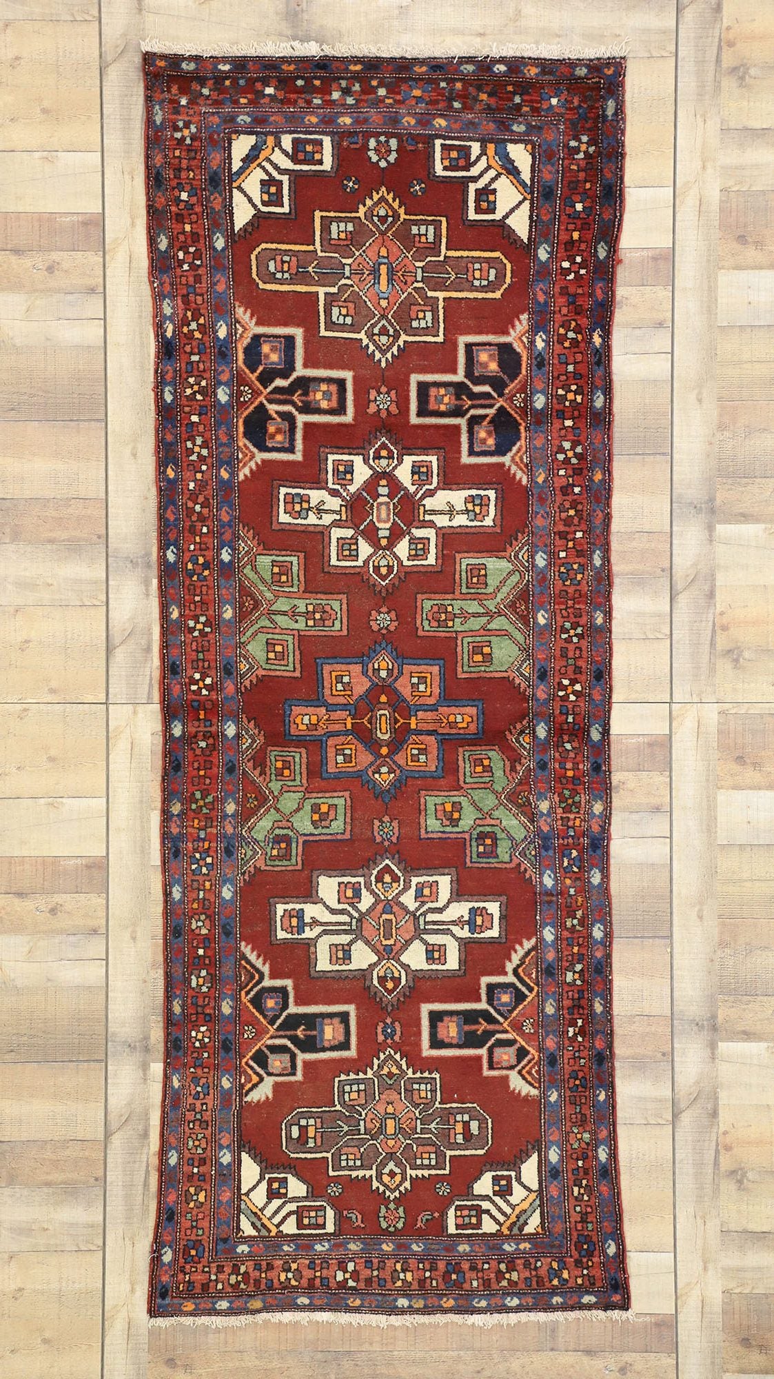3 x 9 Vintage Persian Heriz Rug 76358