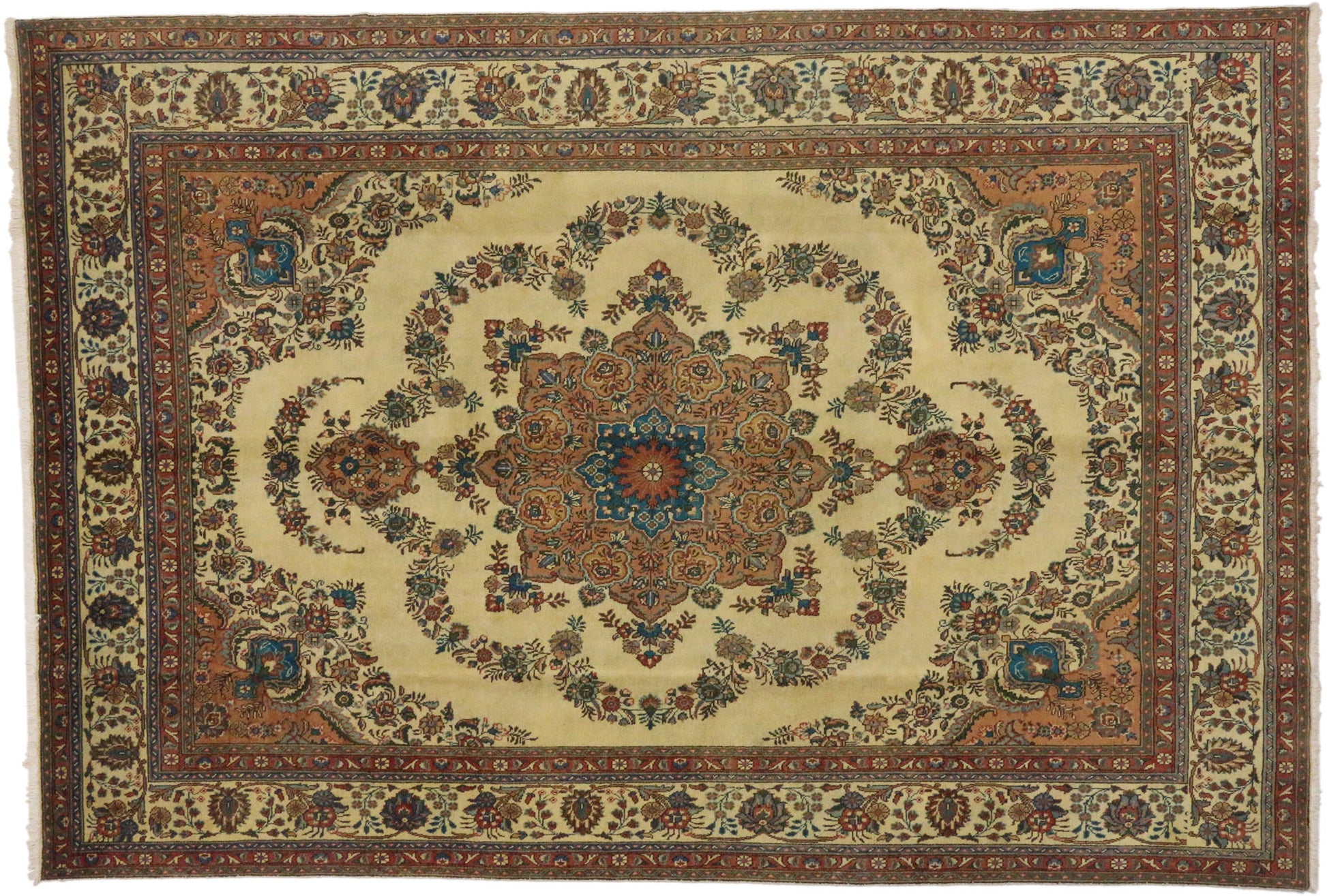 8 x 12 Vintage Persian Tabriz Rug 76362