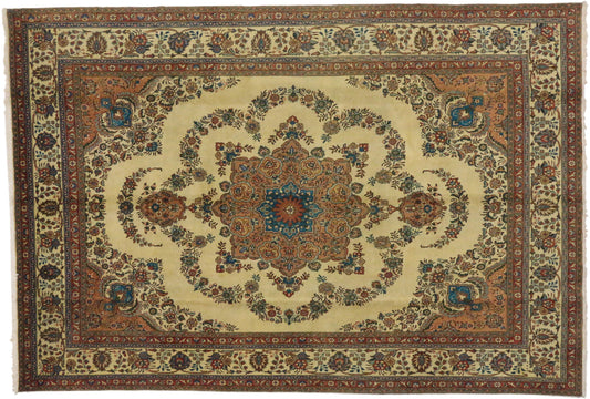 8 x 12 Vintage Persian Tabriz Rug 76362