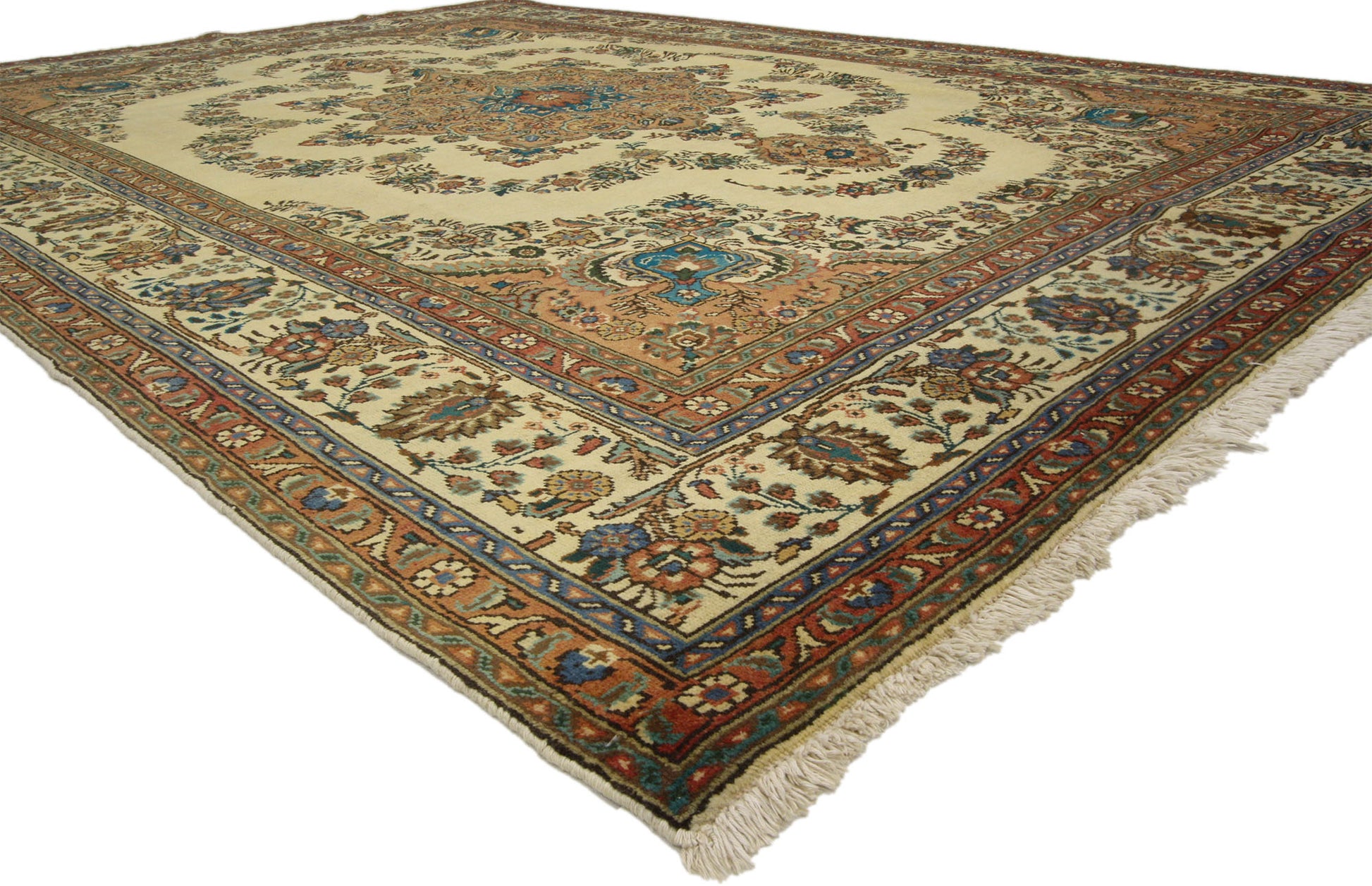 8 x 12 Vintage Persian Tabriz Rug 76362