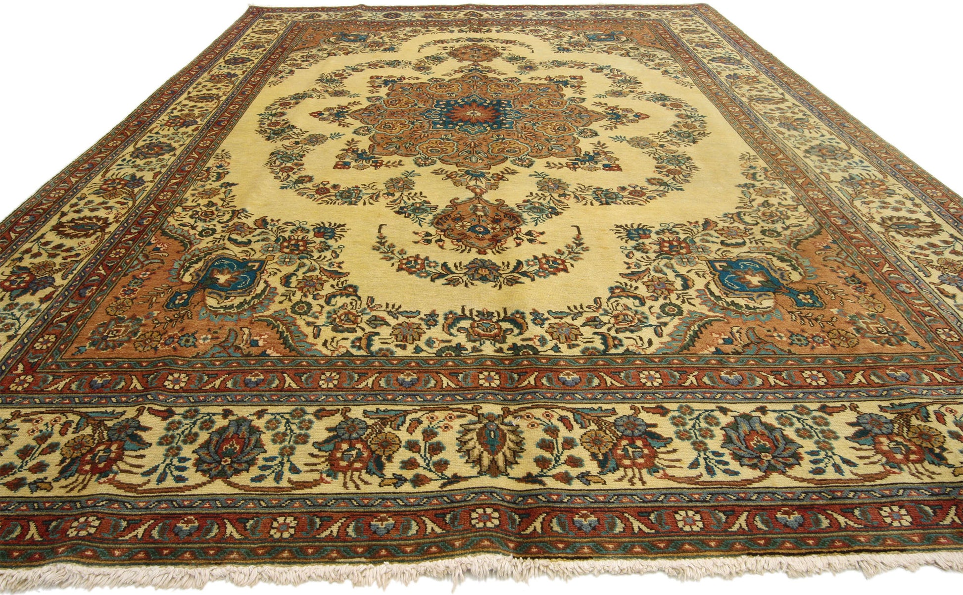 8 x 12 Vintage Persian Tabriz Rug 76362