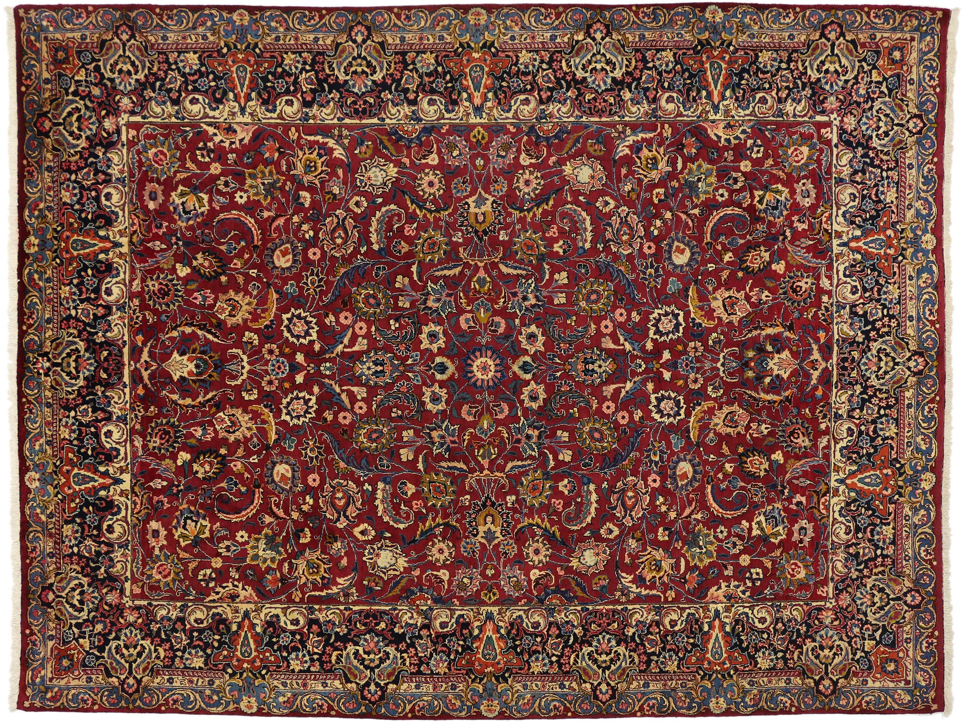 10 x 13 Vintage Persian Mashad Rug 76363
