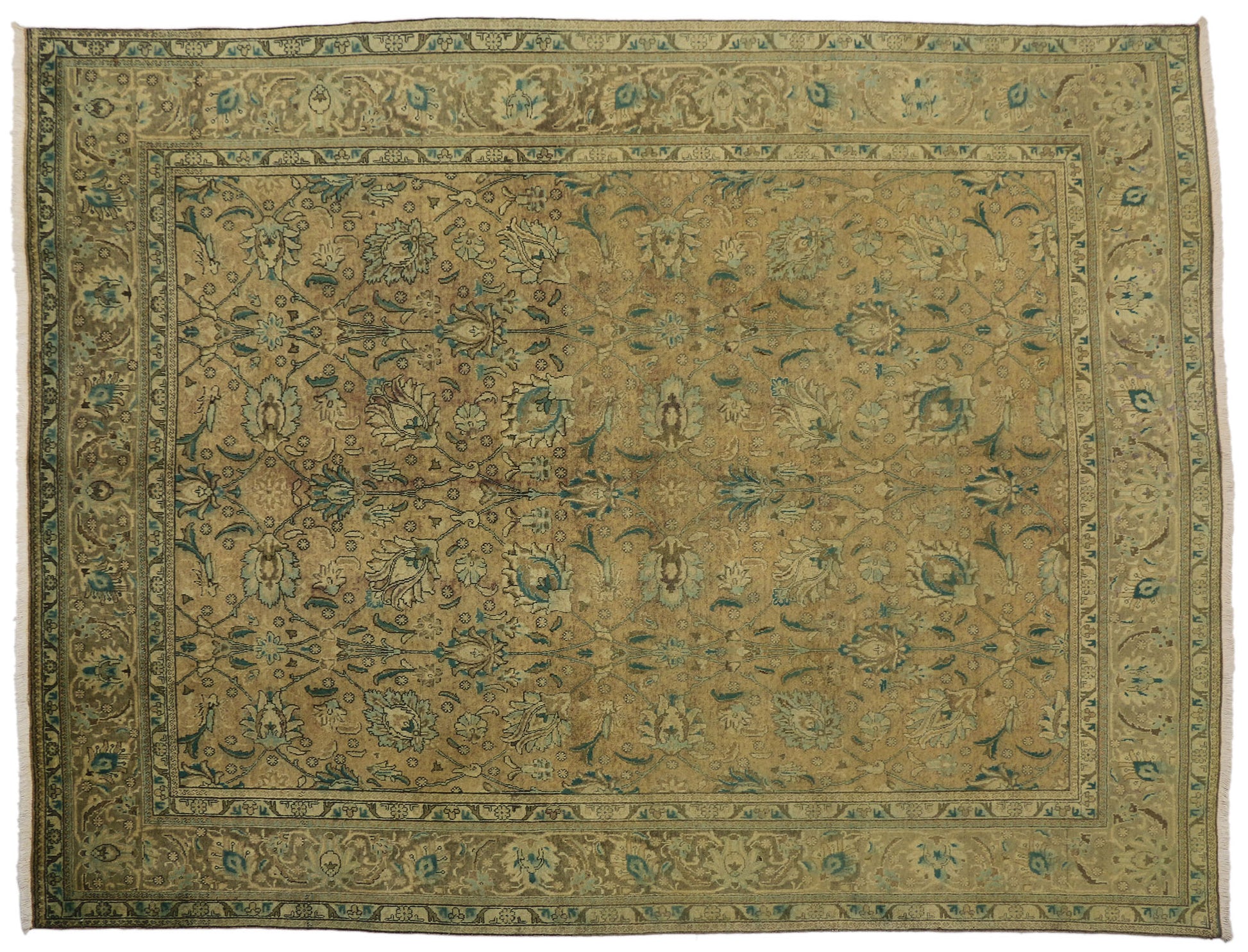 10 x 13 Vintage Persian Tabriz Rug 76369