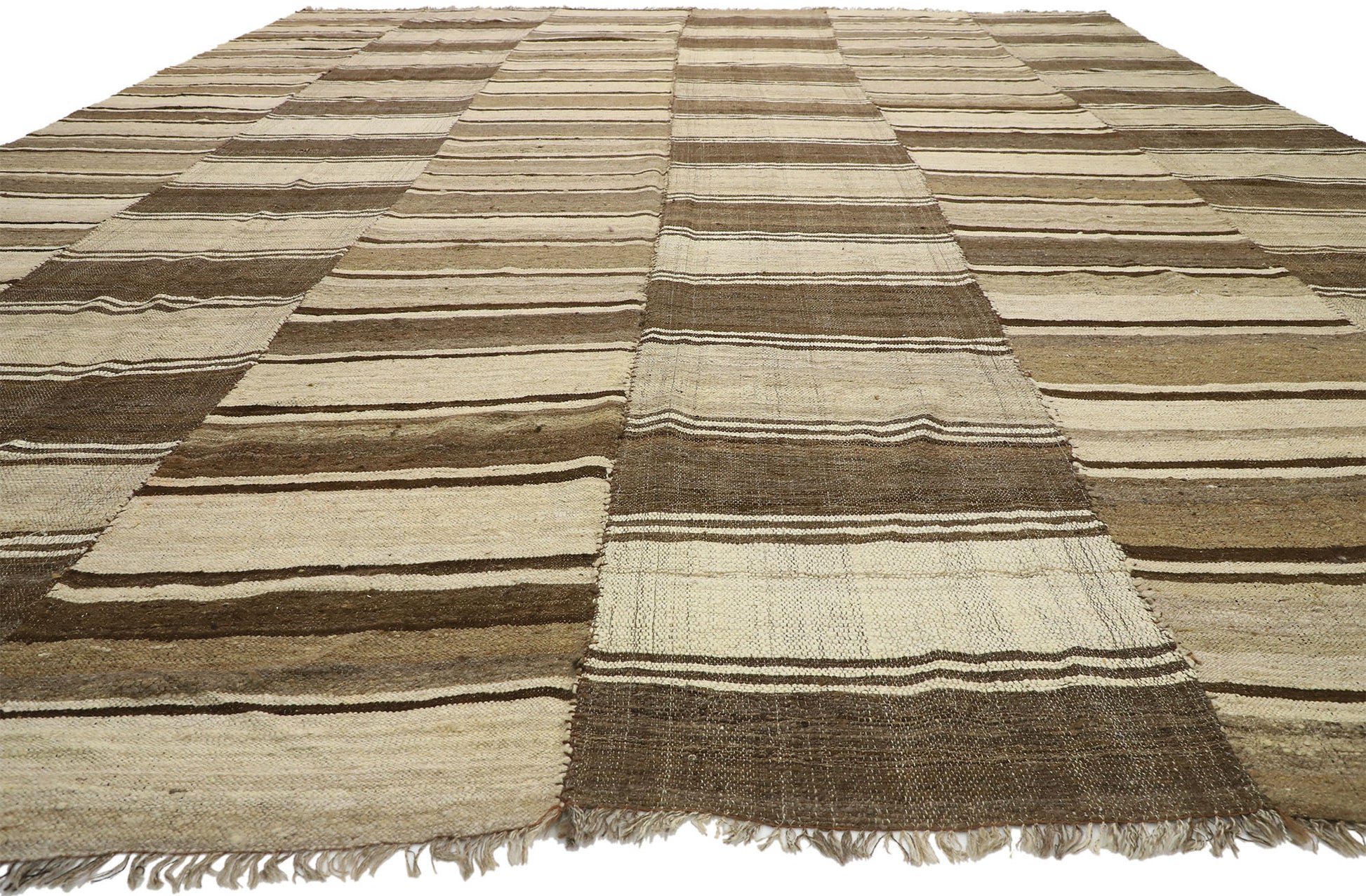 14 x 17 Vintage Persian Mazandaran Kilim Rug 76395
