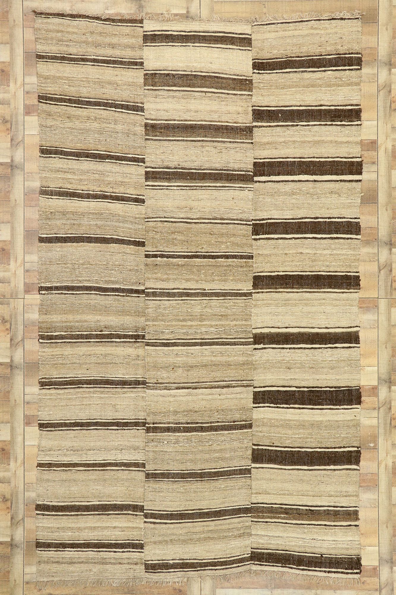 7 x 13 Vintage Persian Mazandaran Kilim Rug 76398