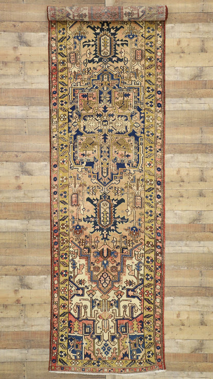 4 x 14 Vintage Persian Heriz Runner 76406