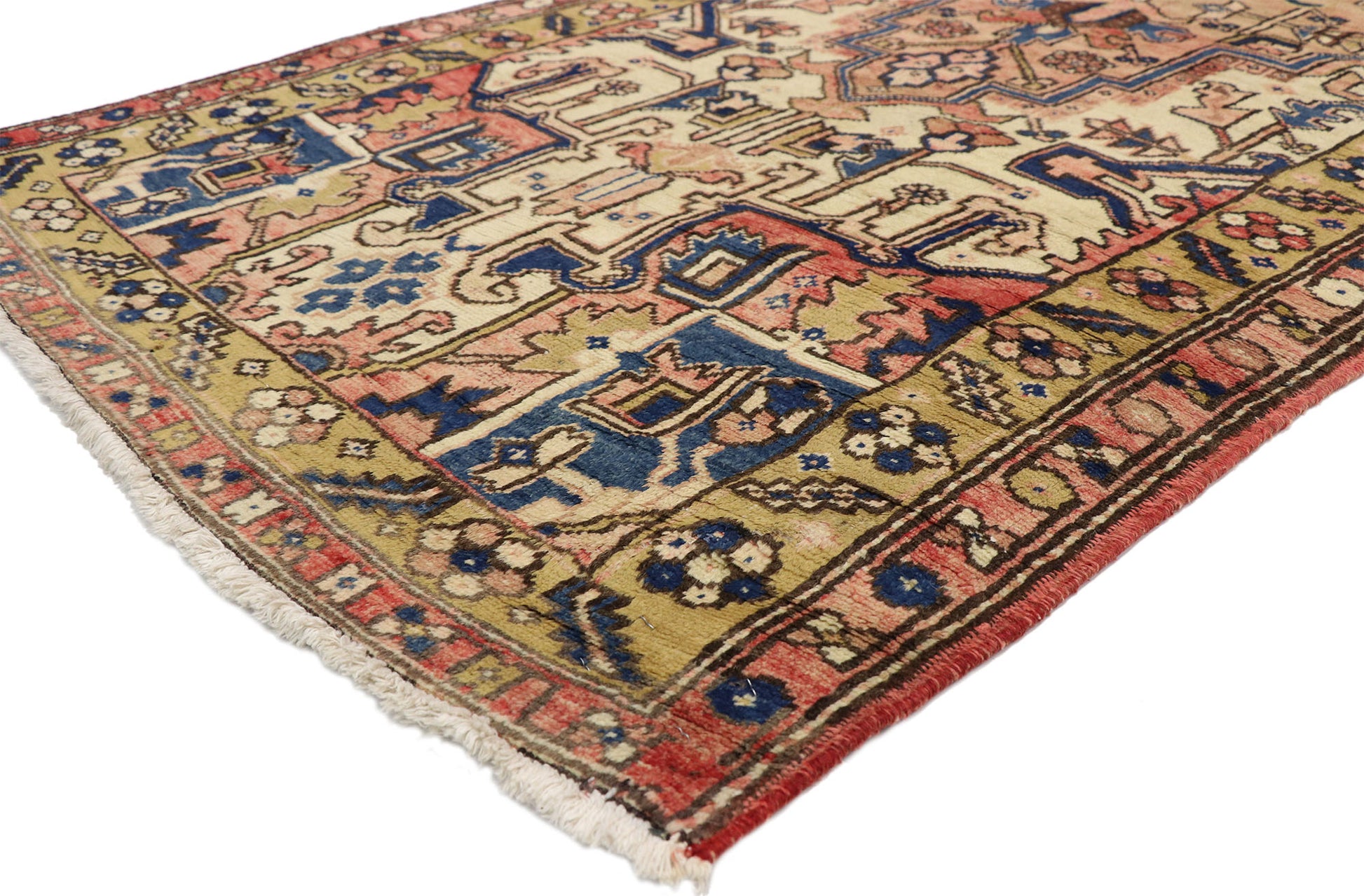 4 x 14 Vintage Persian Heriz Runner 76406