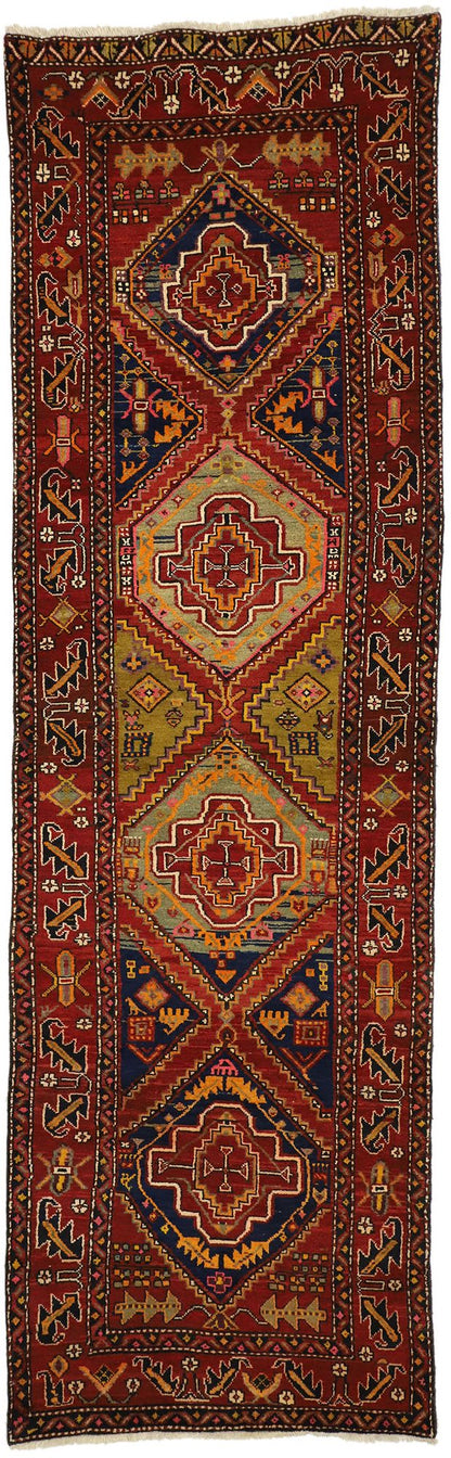 4 x 12 Vintage Persian Heriz Runner 76407
