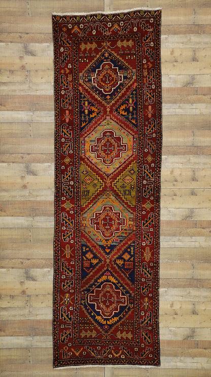4 x 12 Vintage Persian Heriz Runner 76407