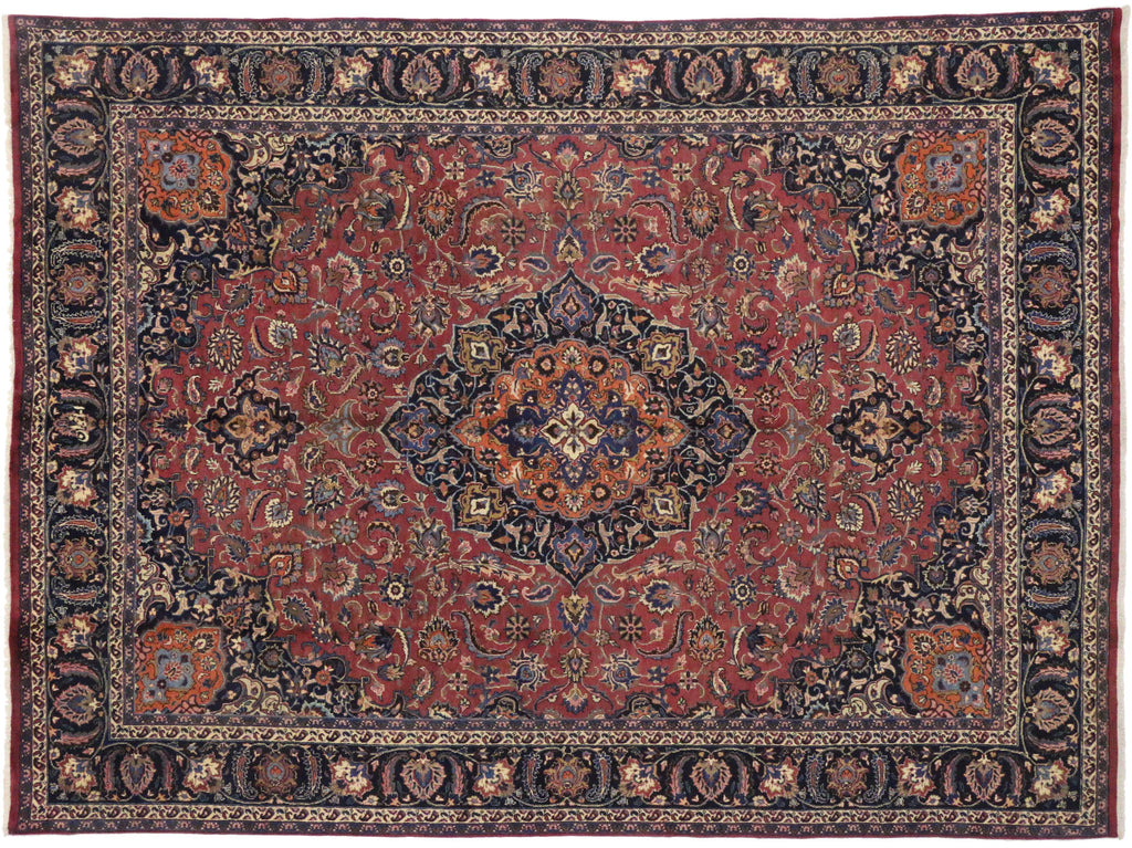 10 x 13 Vintage Persian Mashhad Rug 76419