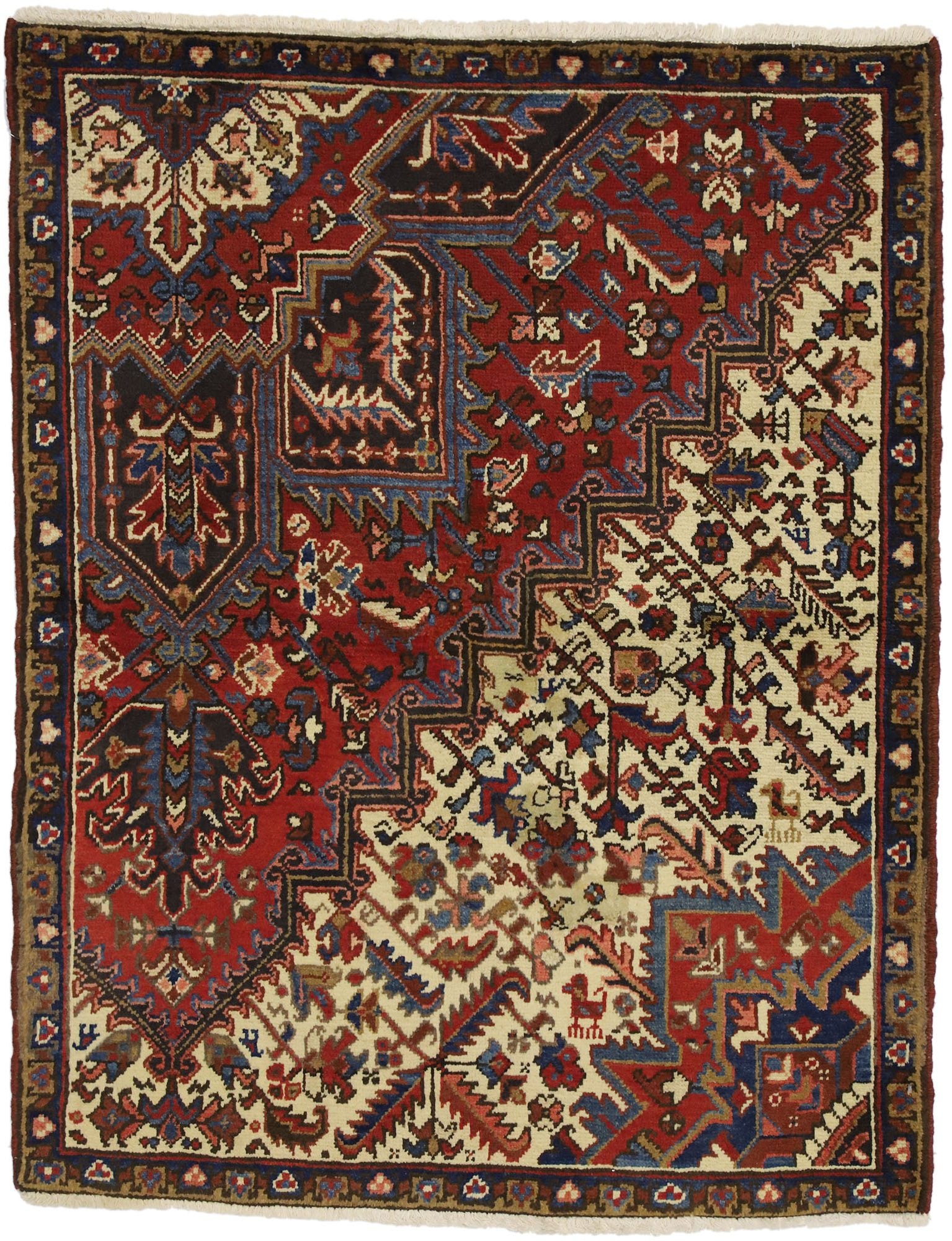 3 x 4 Vintage Persian Heriz Rug 76428