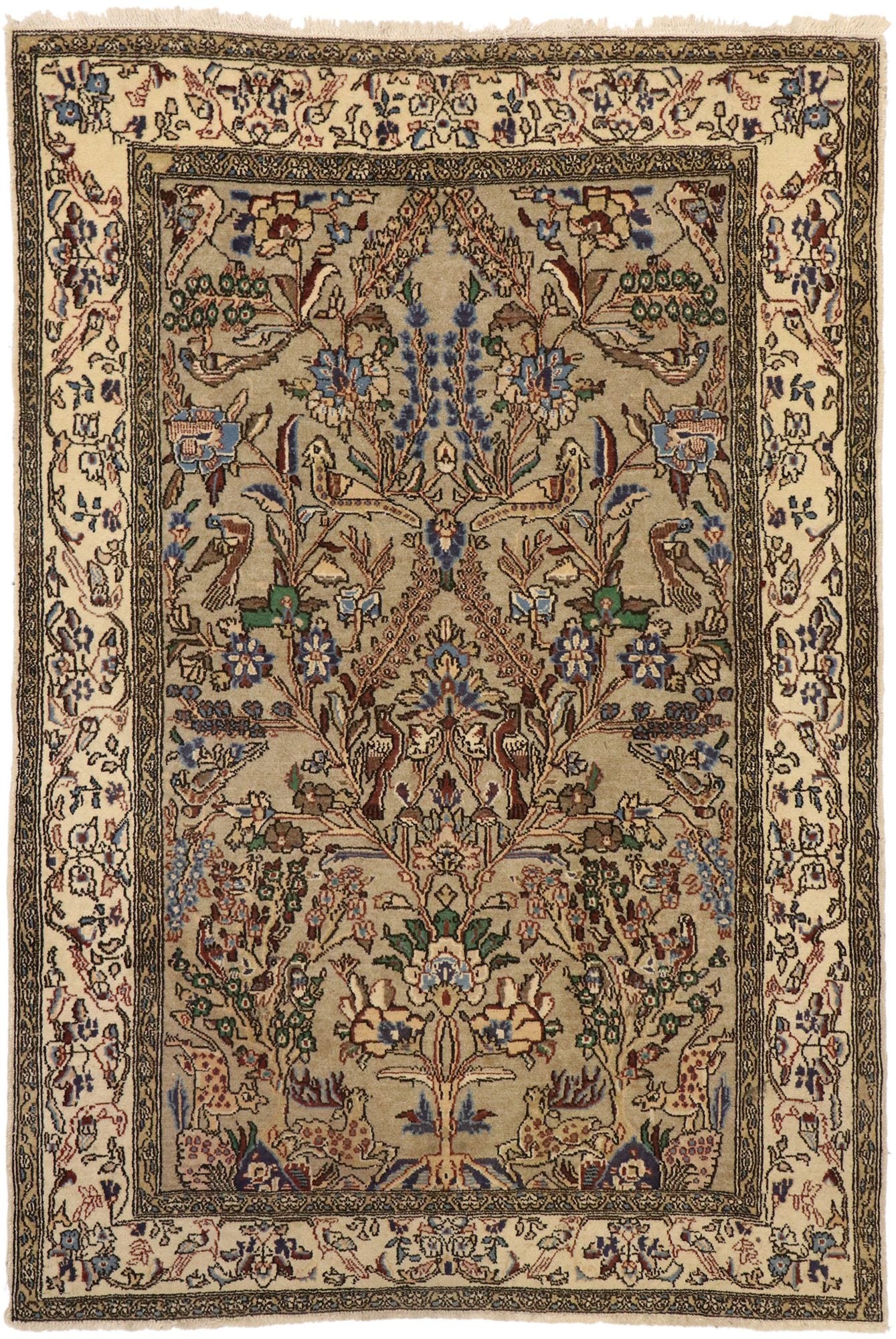 3 x 5 Vintage Persian Qum Rug 76430