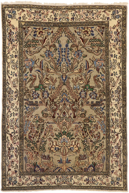 3 x 5 Vintage Persian Qum Rug 76430