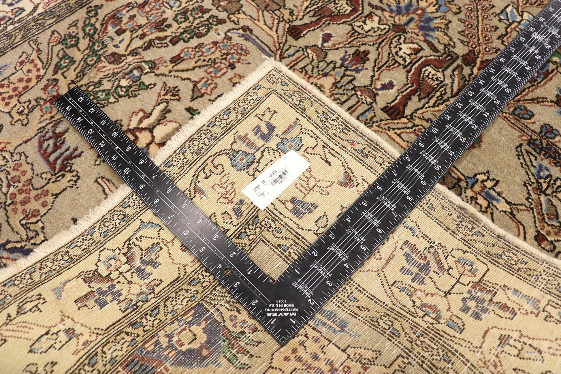 3 x 5 Vintage Persian Qum Rug 76430