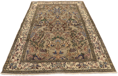 3 x 5 Vintage Persian Qum Rug 76430