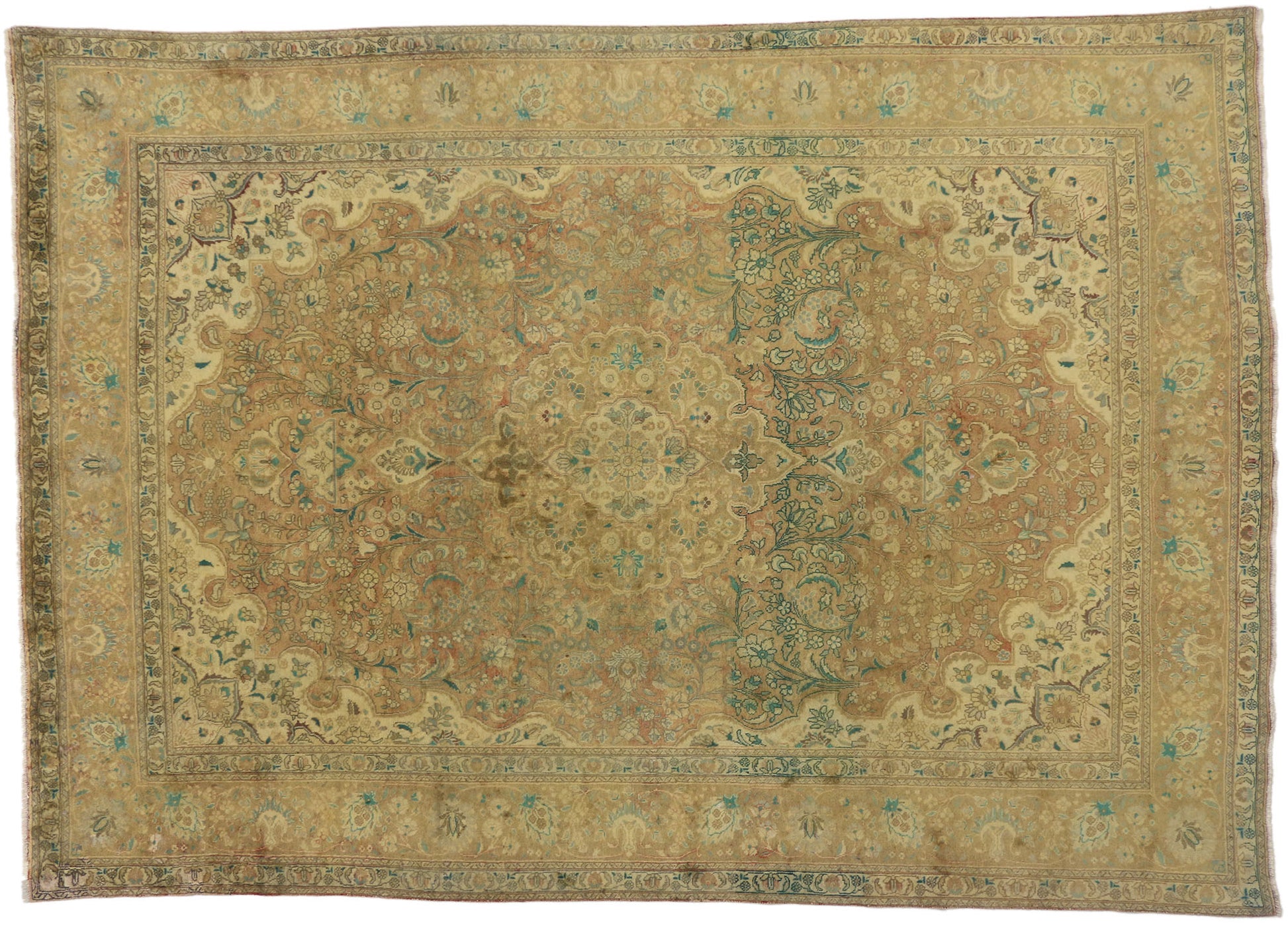 8 x 12 Vintage Persian Tabriz Rug 76433
