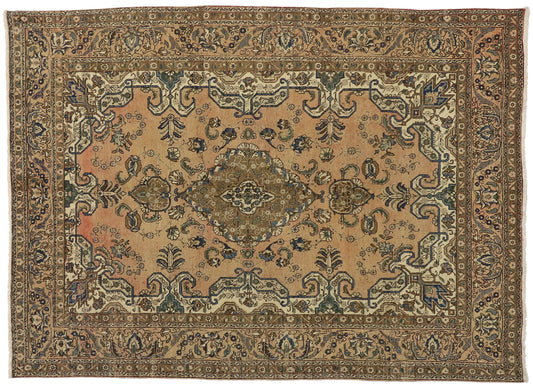 8 x 10 Vintage Persian Tabriz Rug 76435