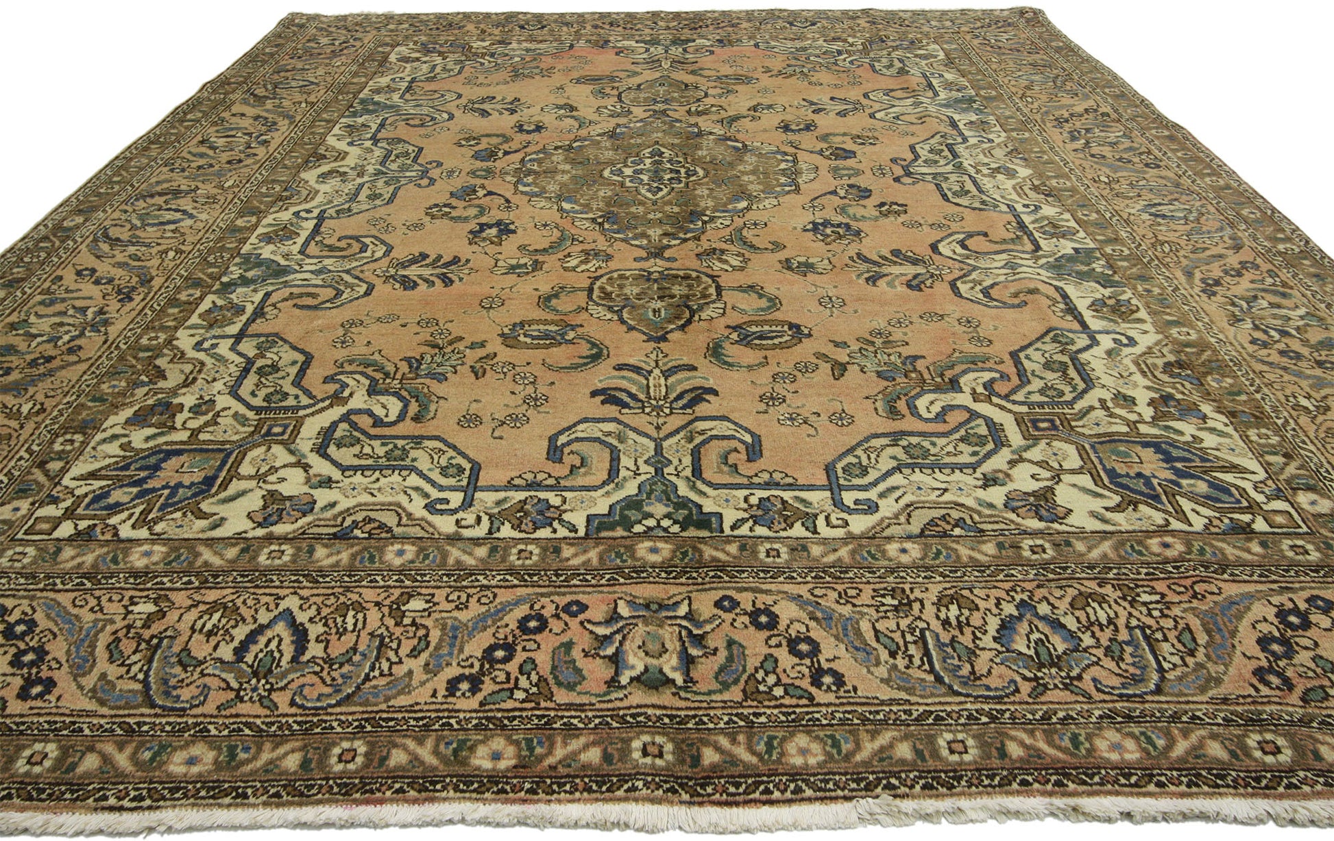 8 x 10 Vintage Persian Tabriz Rug 76435