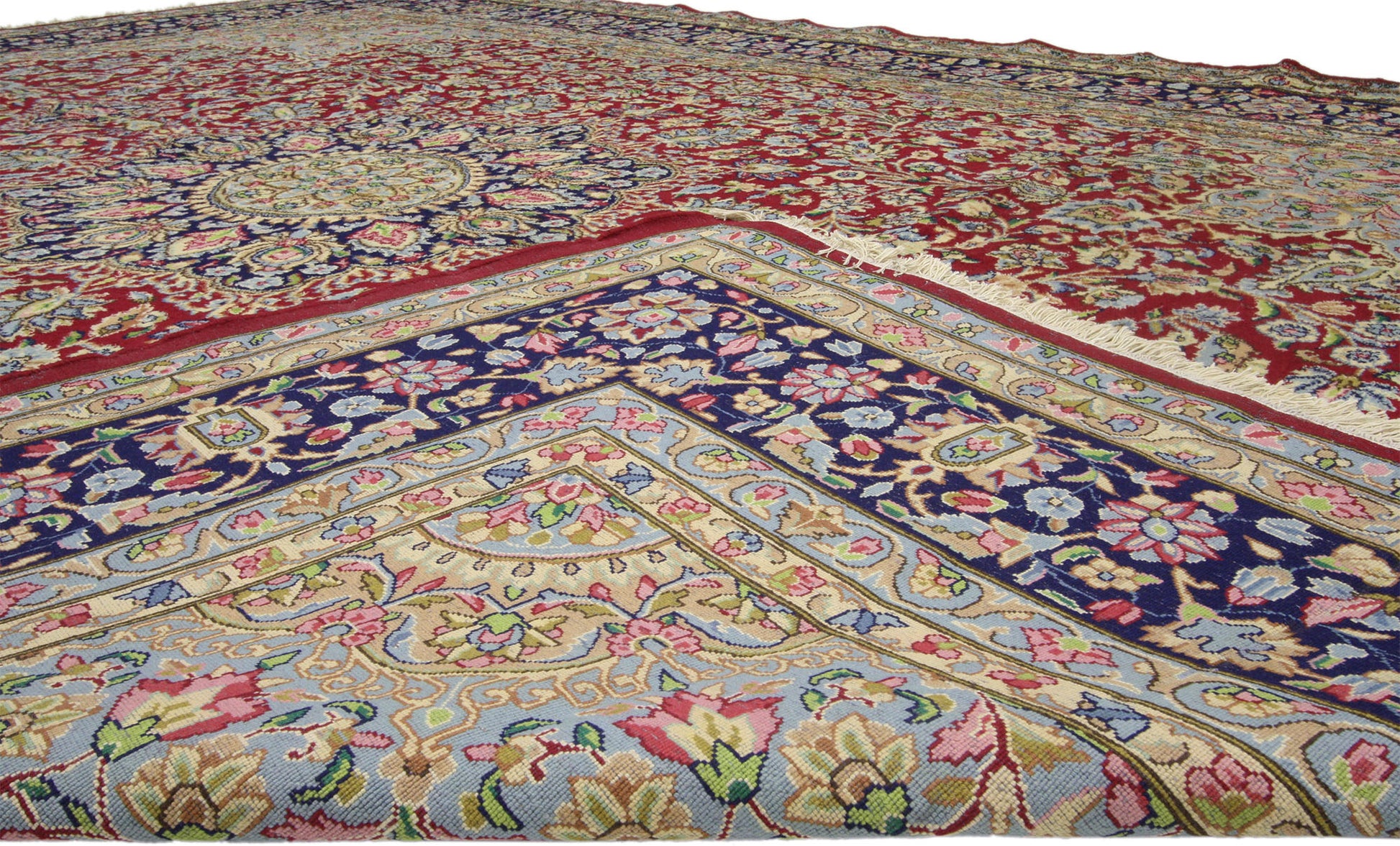 10 x 13 Vintage Kerman Rug 76442