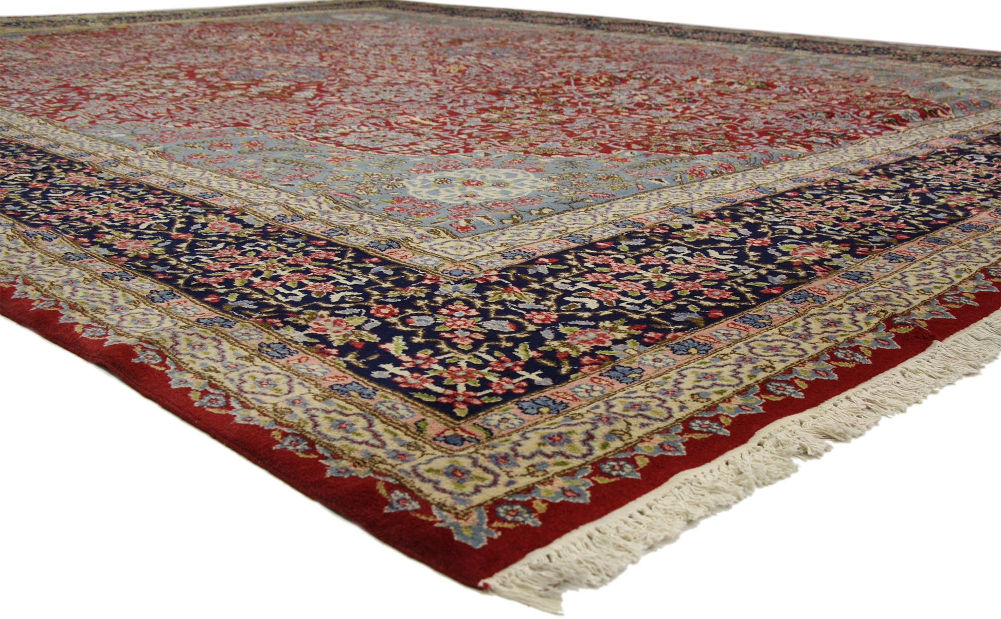 13 x 17 Vintage Persian Kerman Rug 76443