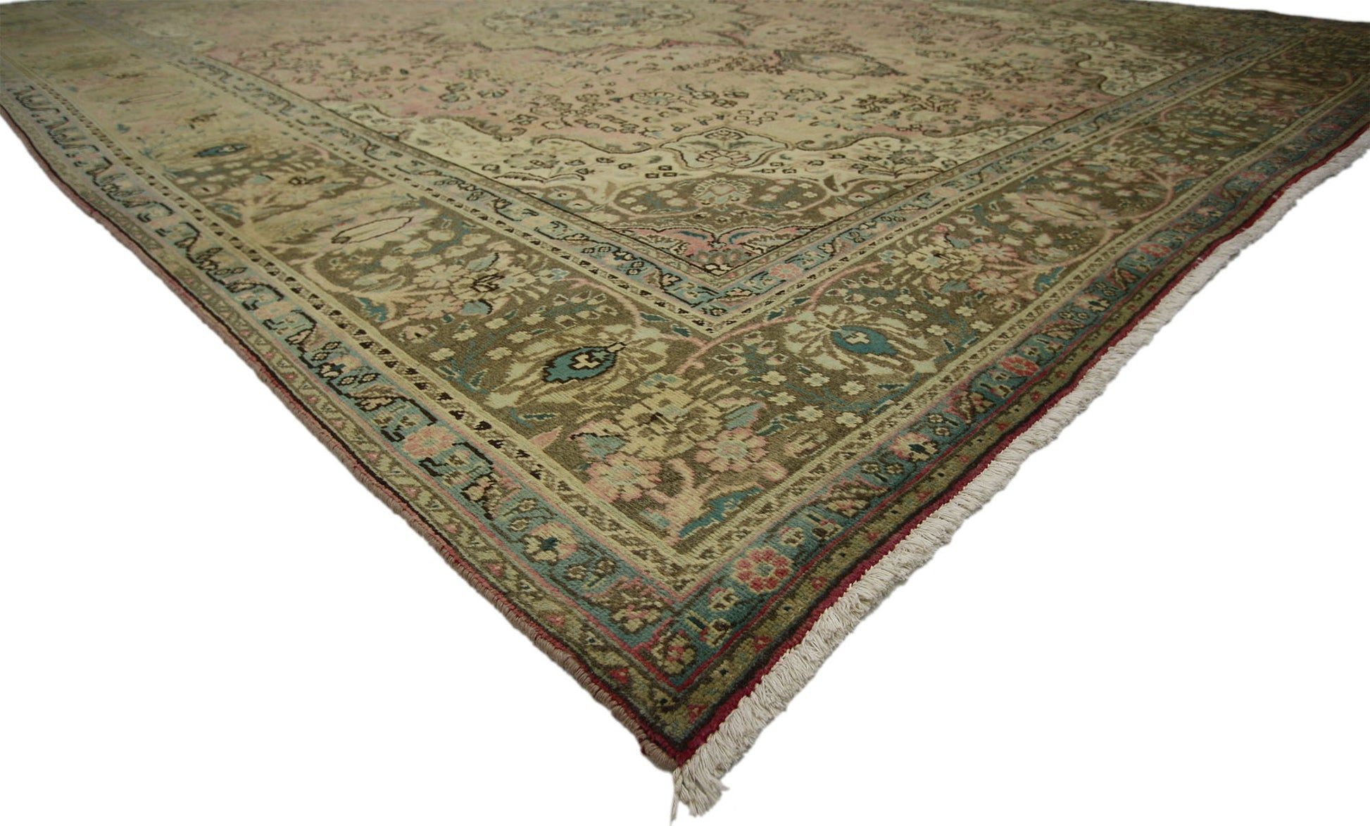 10 x 13 Vintage Persian Tabriz Rug 76446