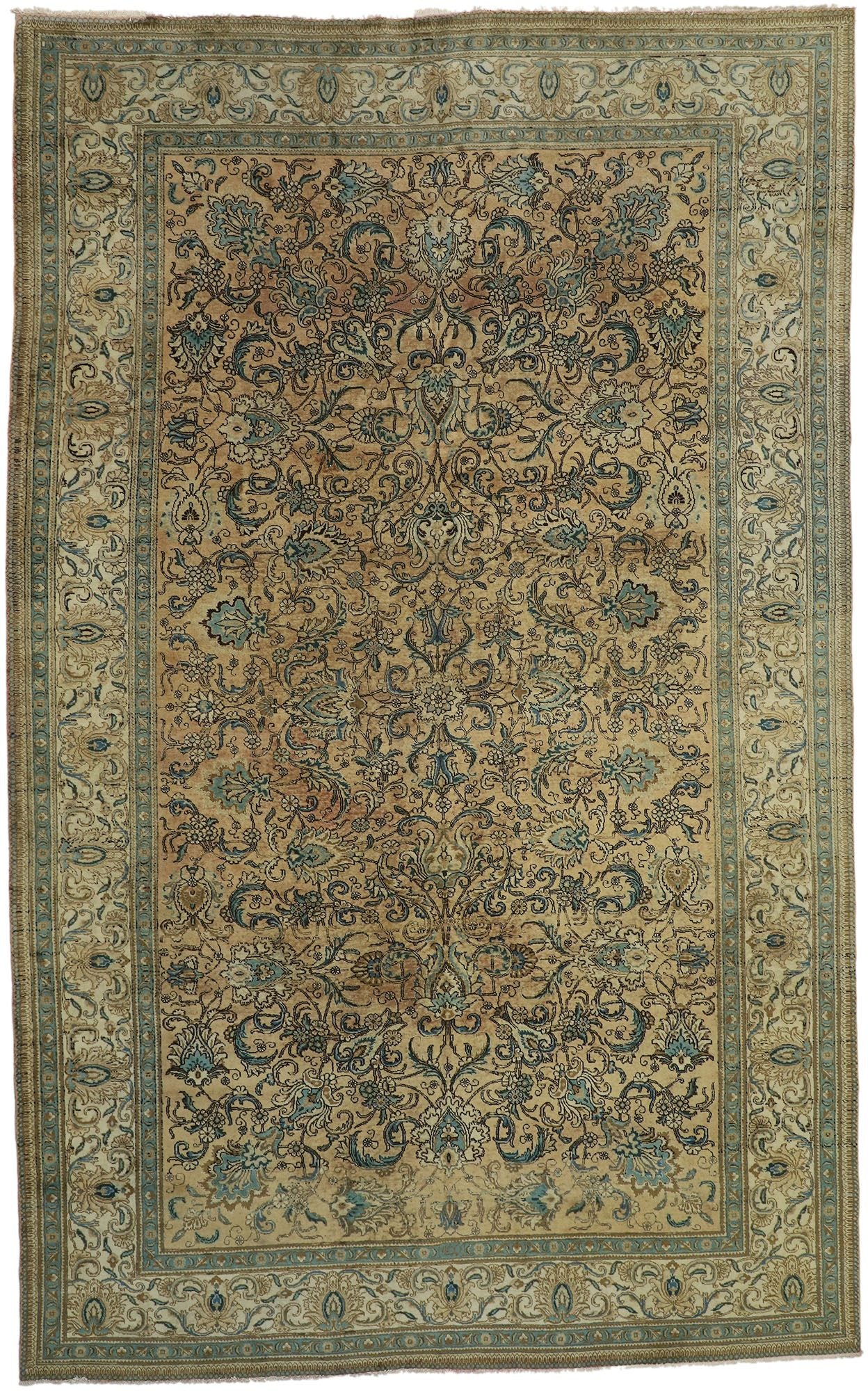 10 x 16 Vintage Persian Tabriz Rug 76449