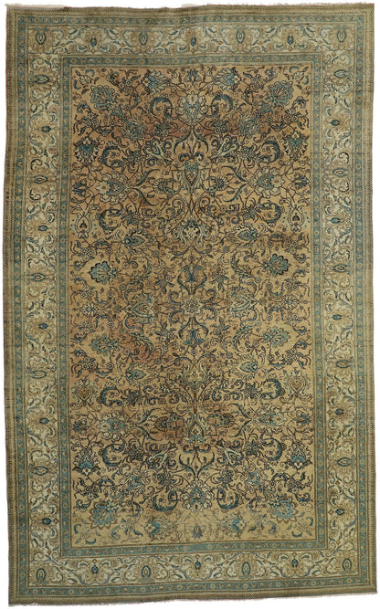 10 x 16 Vintage Persian Tabriz Rug 76449