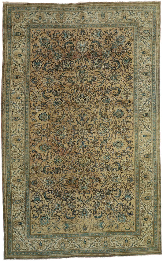 10 x 16 Vintage Persian Tabriz Rug 76449