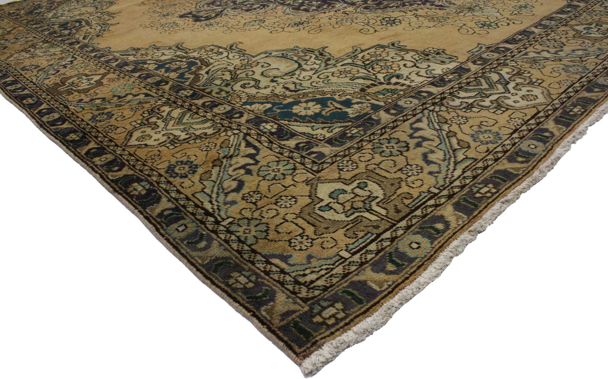 10 x 11 Vintage Persian Tabriz Rug 76452