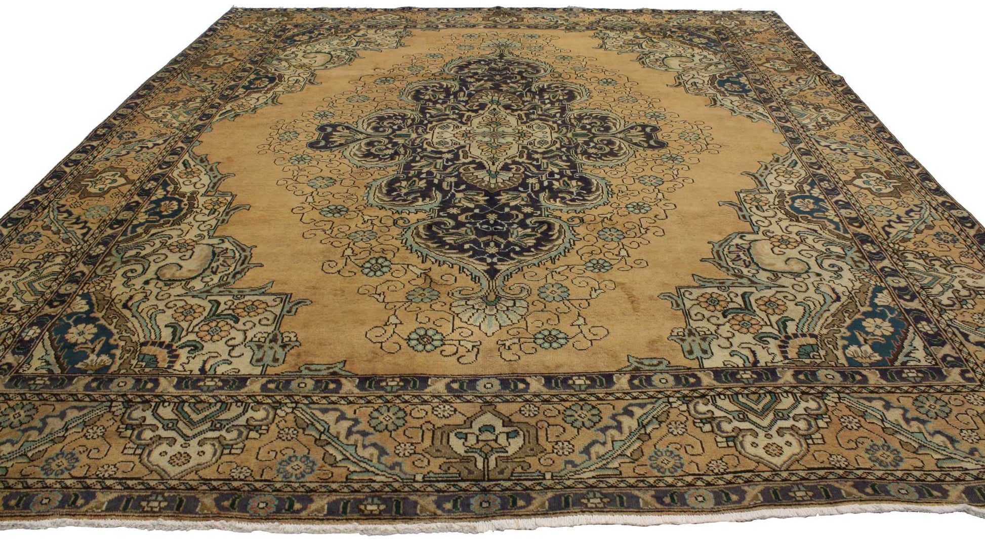 10 x 11 Vintage Persian Tabriz Rug 76452